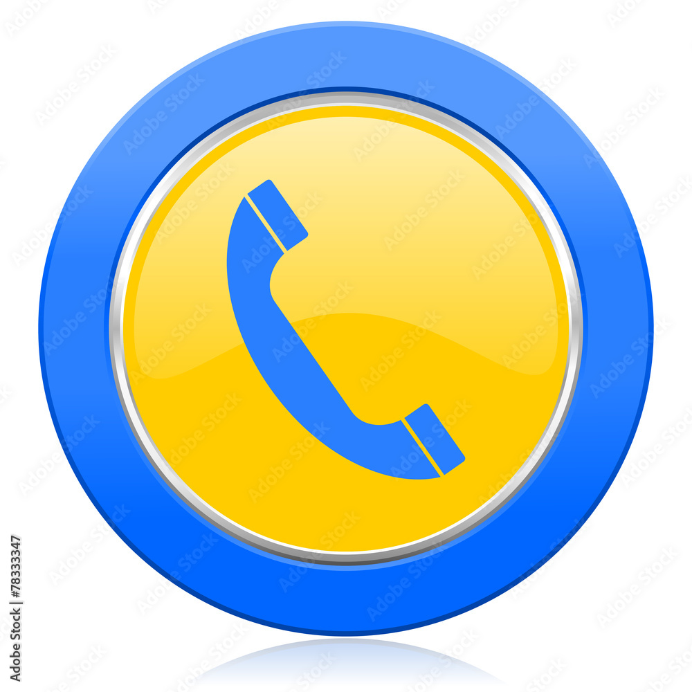 phone blue yellow icon telephone sign phone blue yellow icon telephone sign