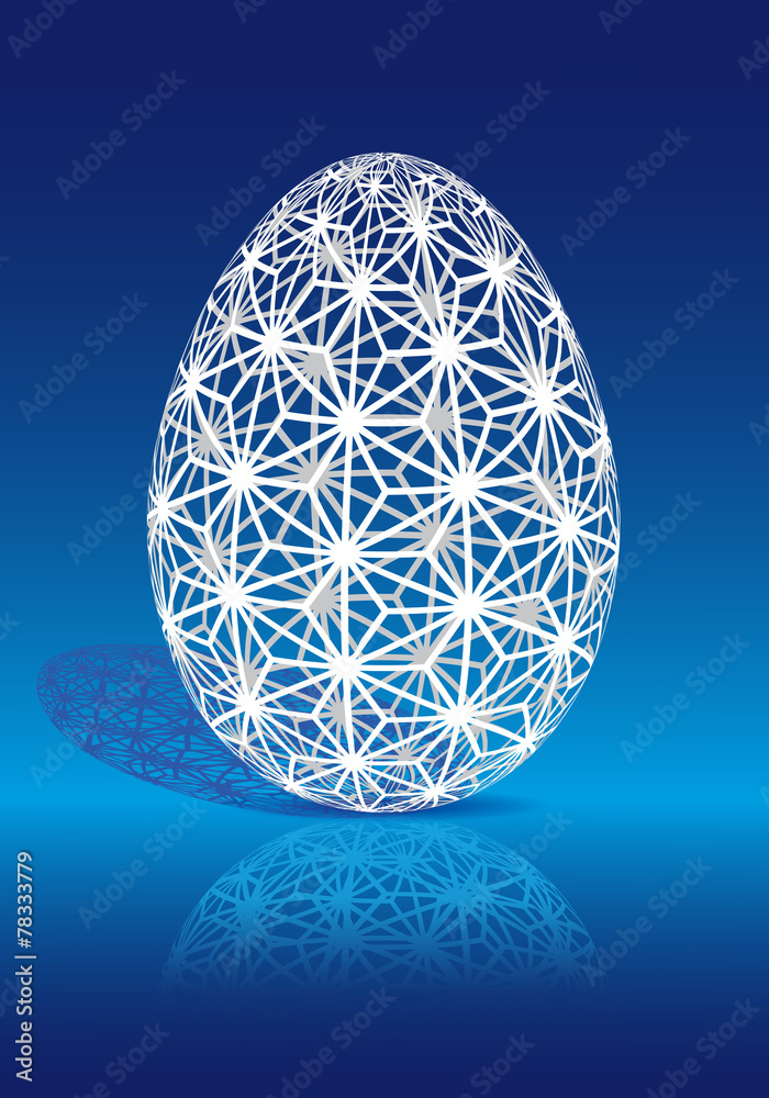 Easter egg with 3D pattern, vector