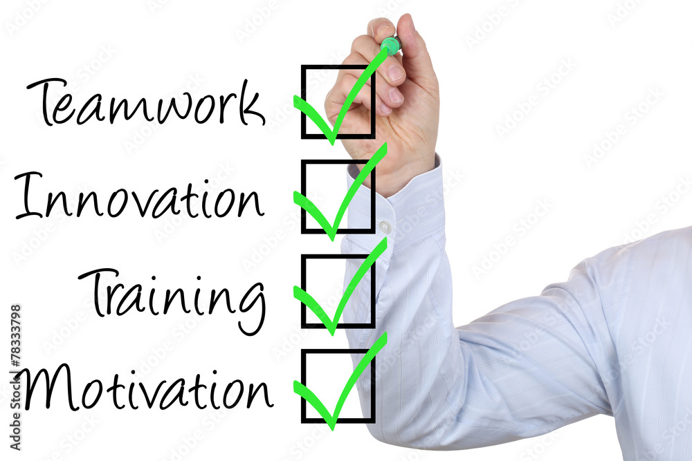 Fototapeta premium Businessman mit Business Konzept Training Innovation und Teamwor