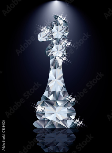 Diamond chess Knight, vector illustration