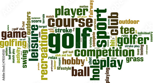 Golf word cloud concept. Vector illustration