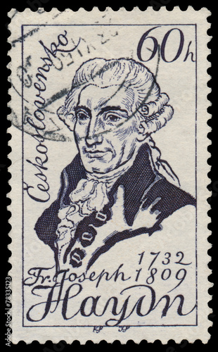 Stamp printed in Czechoslovakia shows Joseph Haydn © Mihály Samu