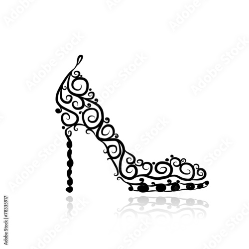 Female shoes, sketch for your design