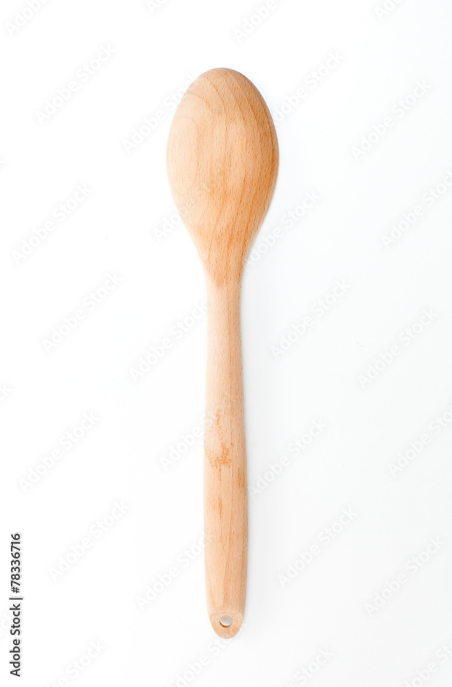 Wooden Ladle on white background, kitchen utensils Wooden Ladle on white background, kitchen utensils