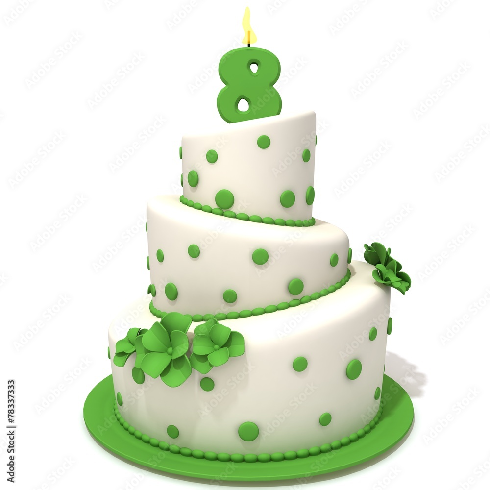 Birthday cake with number eight Birthday cake with number eight