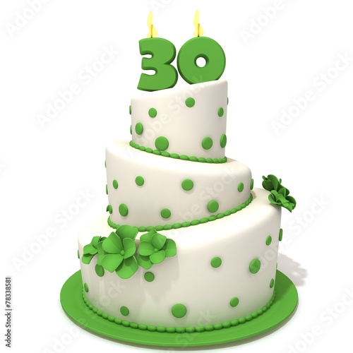 Birthday cake with number thirty