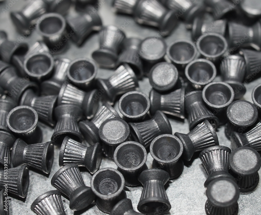 Pile lead pellets for air rifle, diabolo pellets Stock Photo Adobe Stock