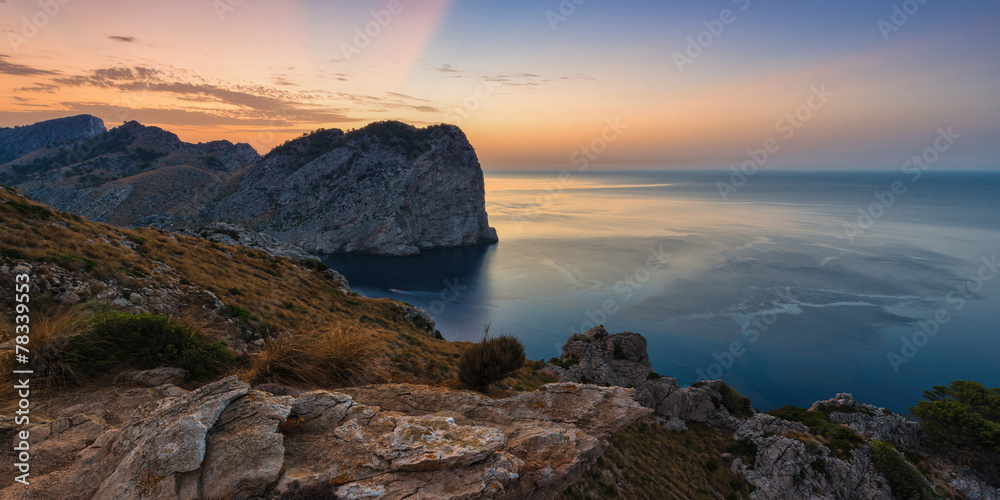 Fototapeta premium Panorama Cape Formentor after sunset