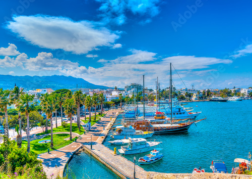 The main port of Kos island in Greece. HDR processed photo
