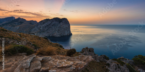 Panorama Cape Formentor after sunset