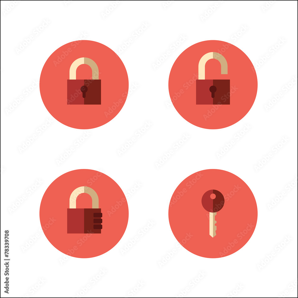 Set of vector padlocks icons Set of vector padlocks icons