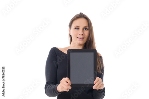 Frau mit Tablet