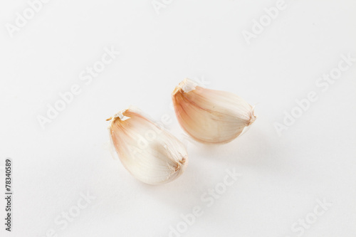garlic on the white