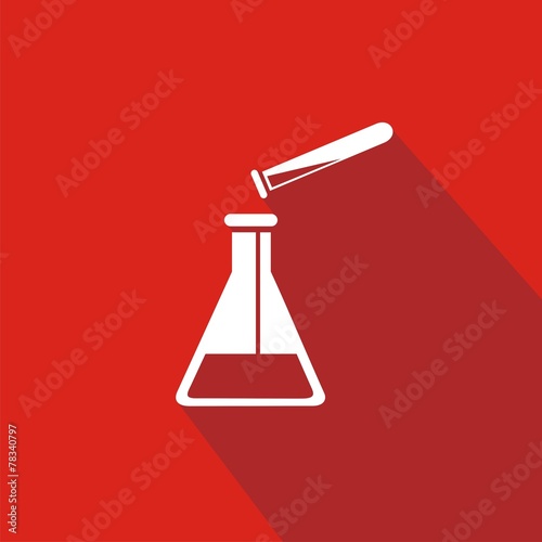 Icono química rojo sombra