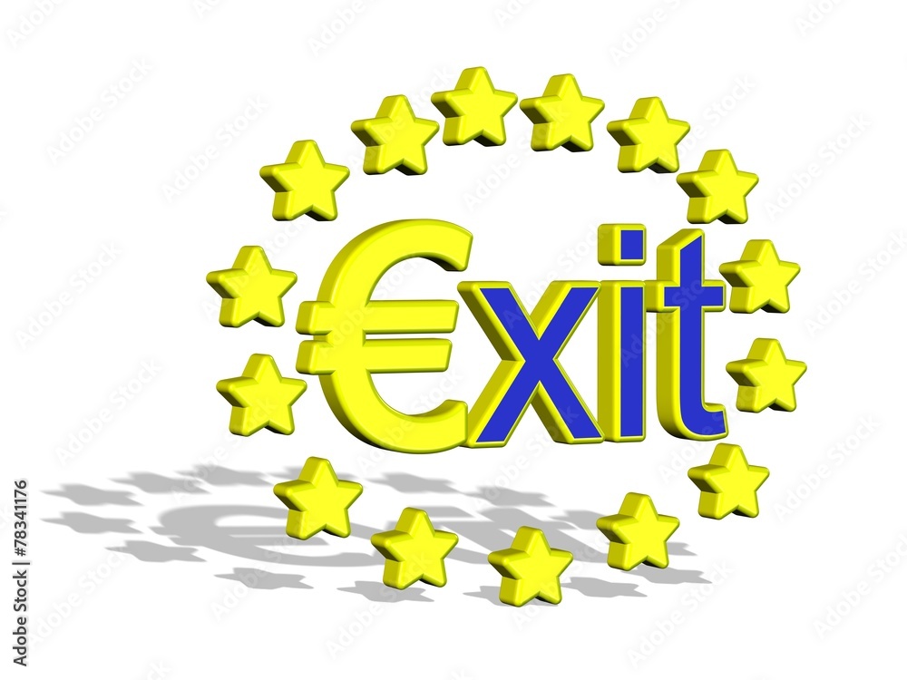 Euro Austritt Eurokrise - Grexit - obrazy, fototapety, plakaty 