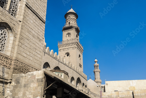 Qalawun complex, Al-Muizz Street, islamic Cairo, Egypt photo
