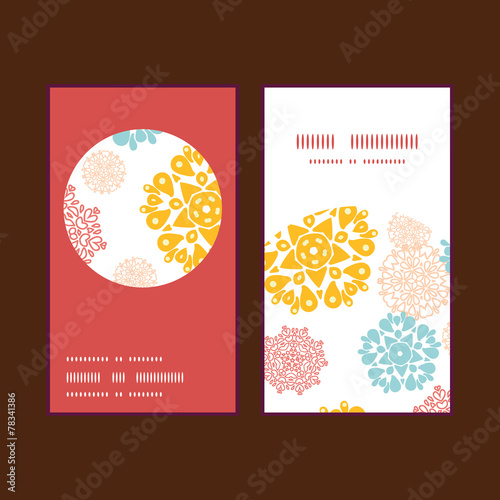 Vector abstract decorative circles stars vertical round frame