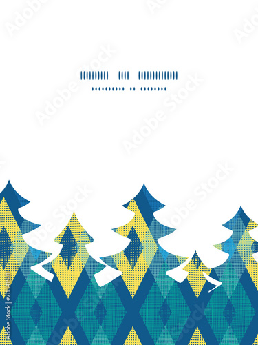 Vector colorful fabric ikat diamond Christmas tree silhouette