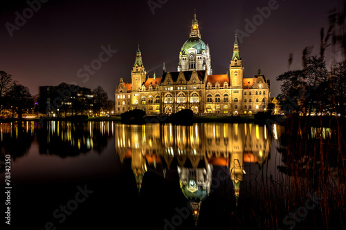 Neues Rathaus Hannover bei Nacht