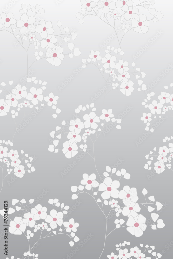 Blumen Hintergrund edel grau Kirschblüten