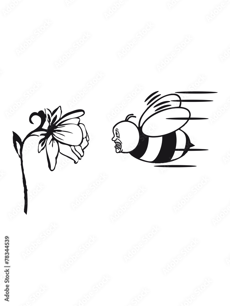 Bee fly fright funny - obrazy, fototapety, plakaty 