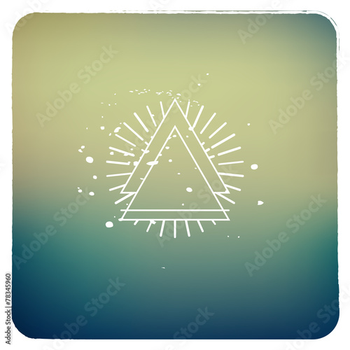 Instagram style abstract picture with frame and triangle badge