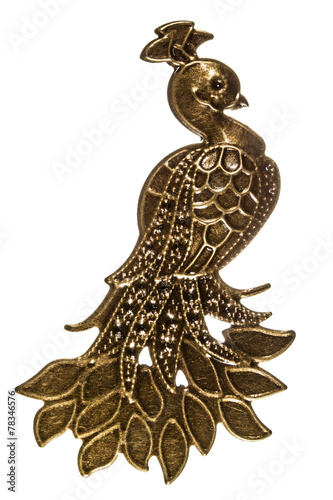 Fototapeta Naklejka Na Ścianę i Meble -  Fantastic bird, peacock, decorative element, isolated on white b