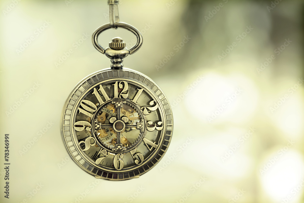 Close up on vintage pocket watch