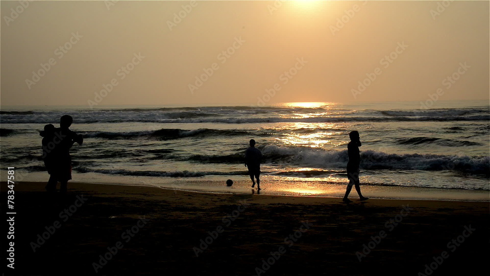 The local people play a ball at the beach, Da Nang, Vietnam
The local people play a ball at the beach, Da Nang, Vietnam