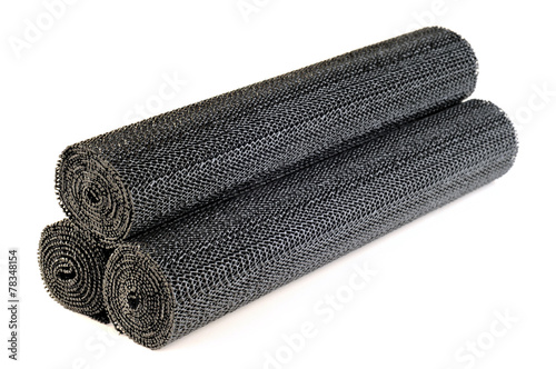 Rolls of black liners for shelves and drawers