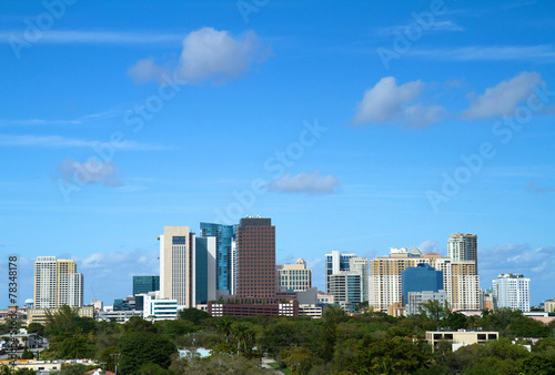 Beautiful skyline view of downtown Fort Lauderdale  Florida  USA