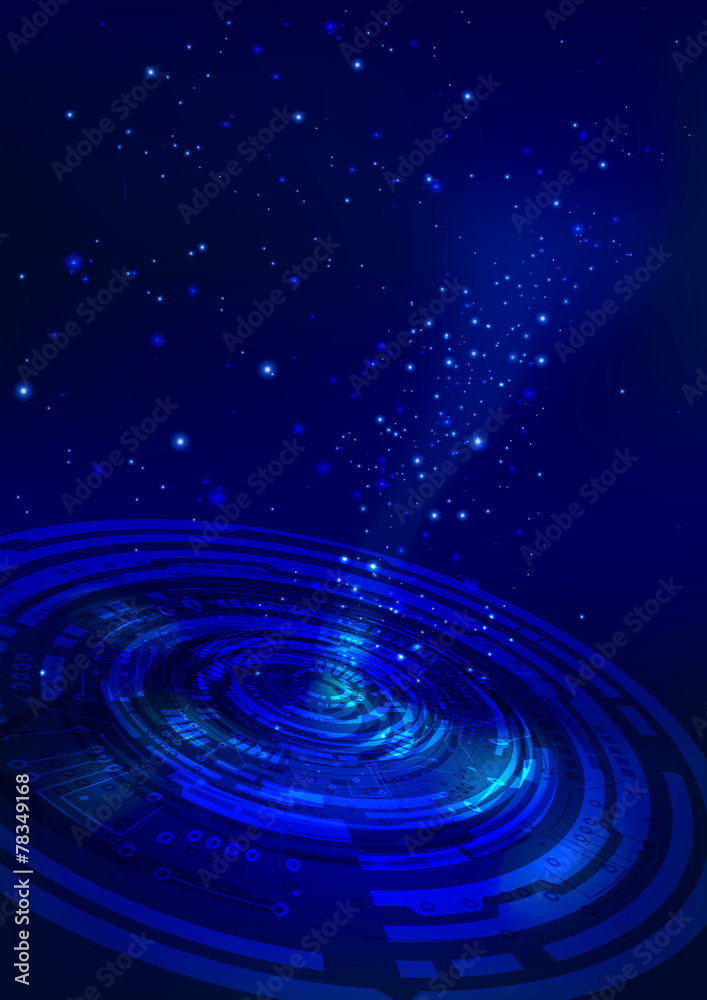 Abstract Technology Space Blue Background