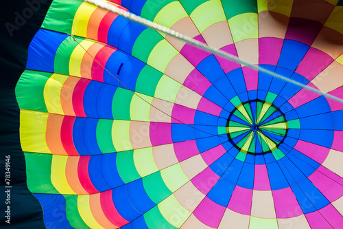 Inside of a hot air balloon with lots of color