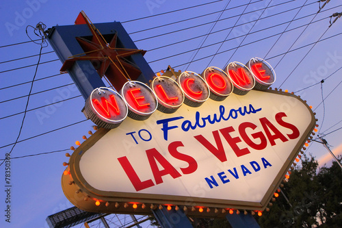 Welcome to Fabulous Las Vegas sign at night, Nevada