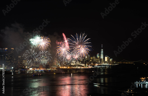 Fireworks over Hudson River