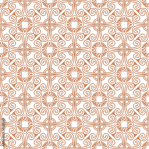 Gold seamless pattern, white background.