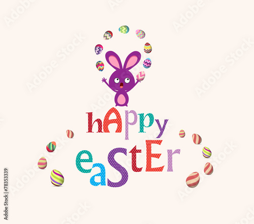 easter bunny playful cute eggs fun humor card