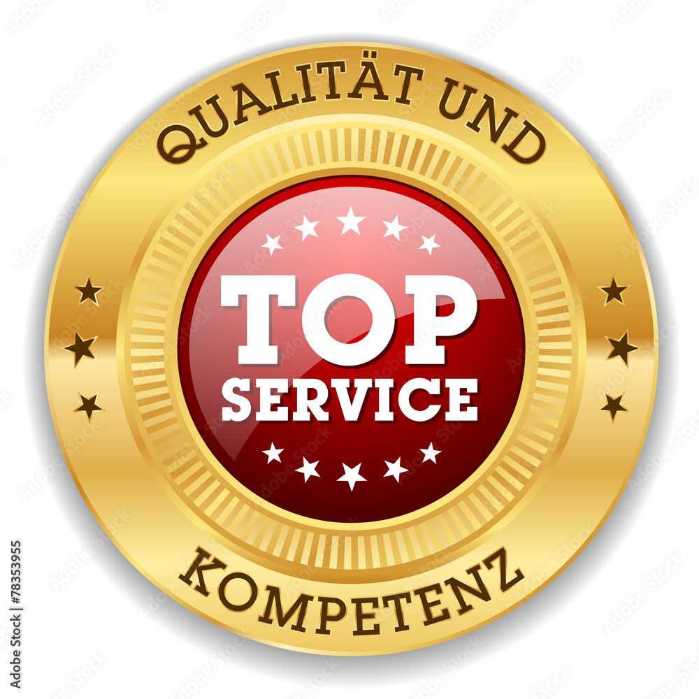 Roter Top Service Siegel Mit Gold Rand