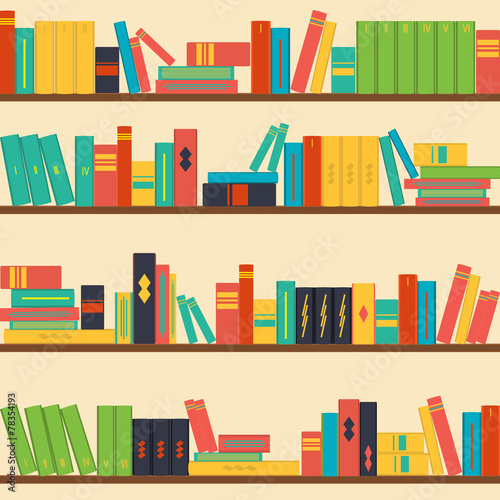 seamless pattern bookshelves
