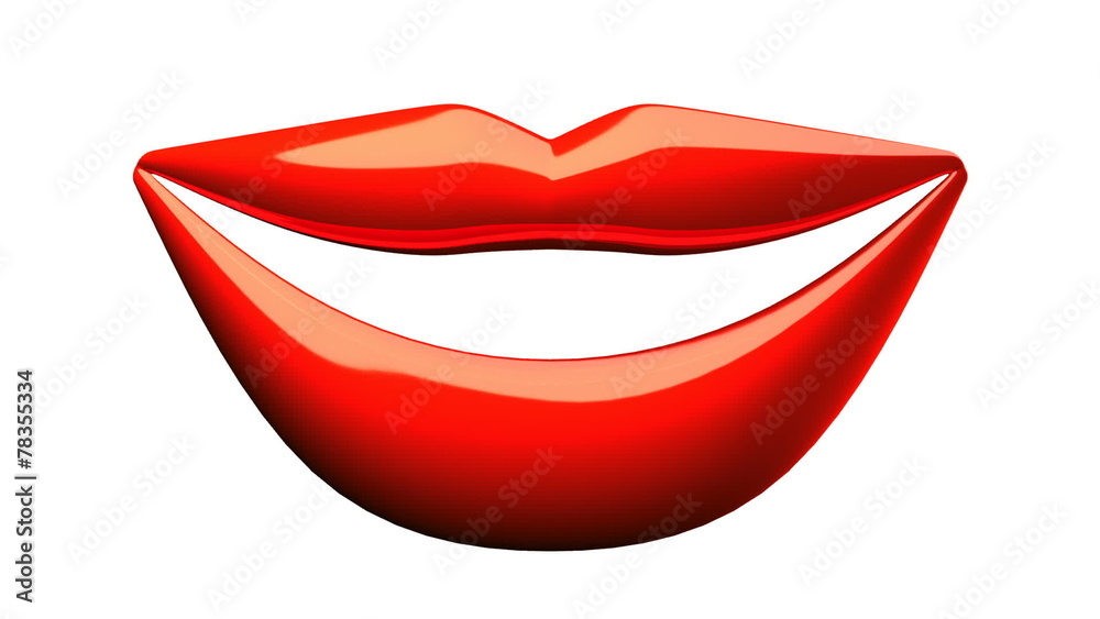 Kissing Red Lips On White Kissing Red Lips On White