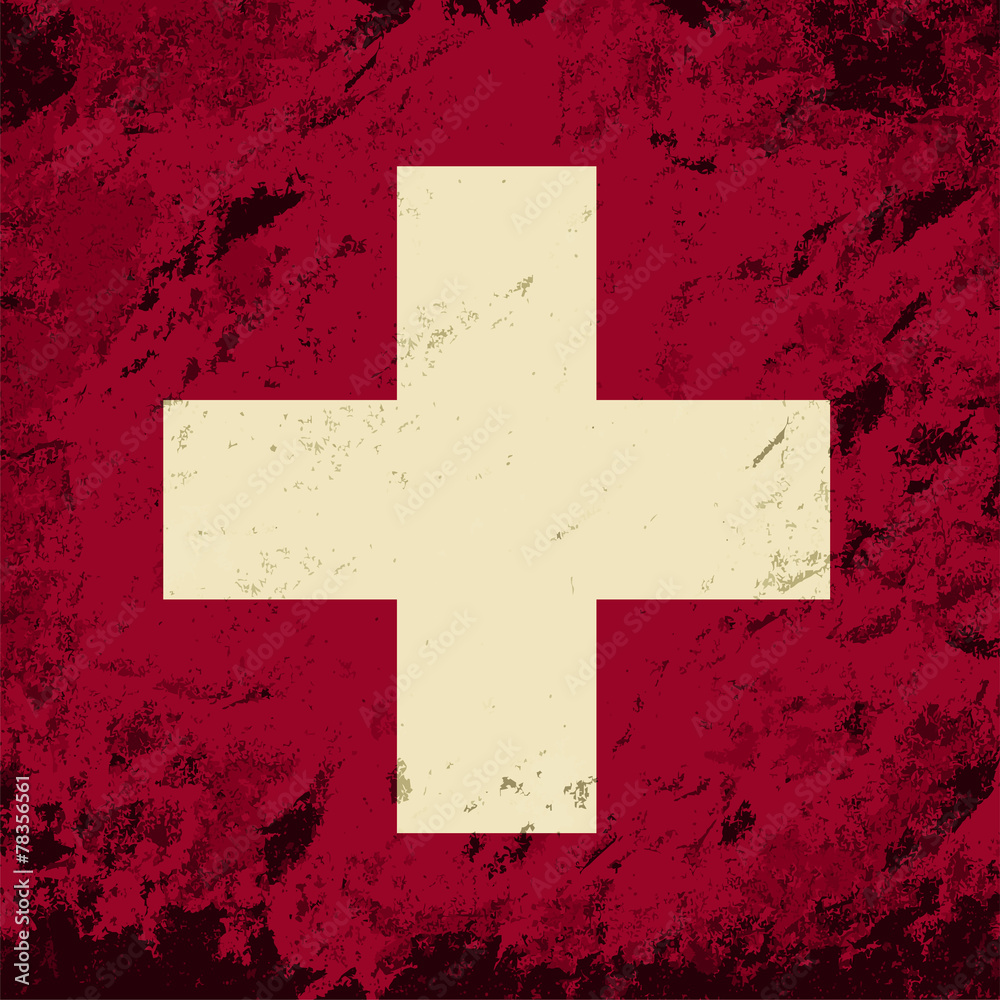 Swiss flag. Grunge background. Vector illustration Swiss flag. Grunge background. Vector illustration