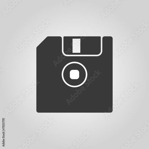 The floppy disk icon. Diskette symbol. Flat