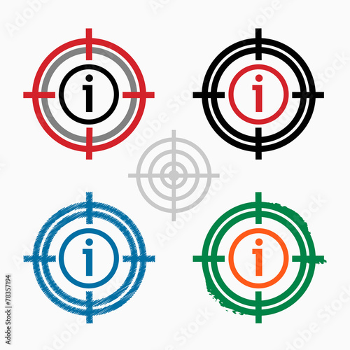 Information sign on target icons background