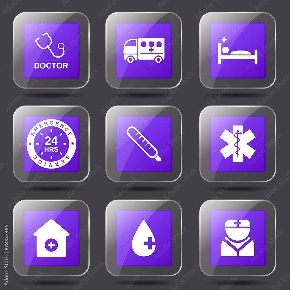 Hospital Health Square Vector Violet Icon Design Set 2 Hospital Health Square Vector Violet Icon Design Set 2