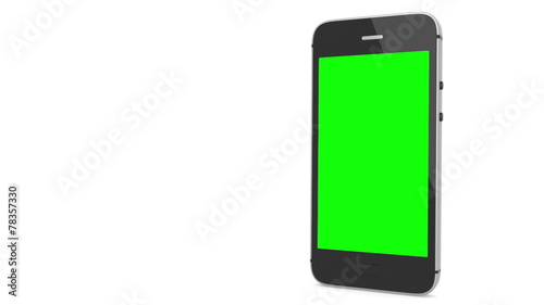Animation of a chroma key screen of a smartphone against white