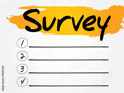 Survey Blank List, vector concept background