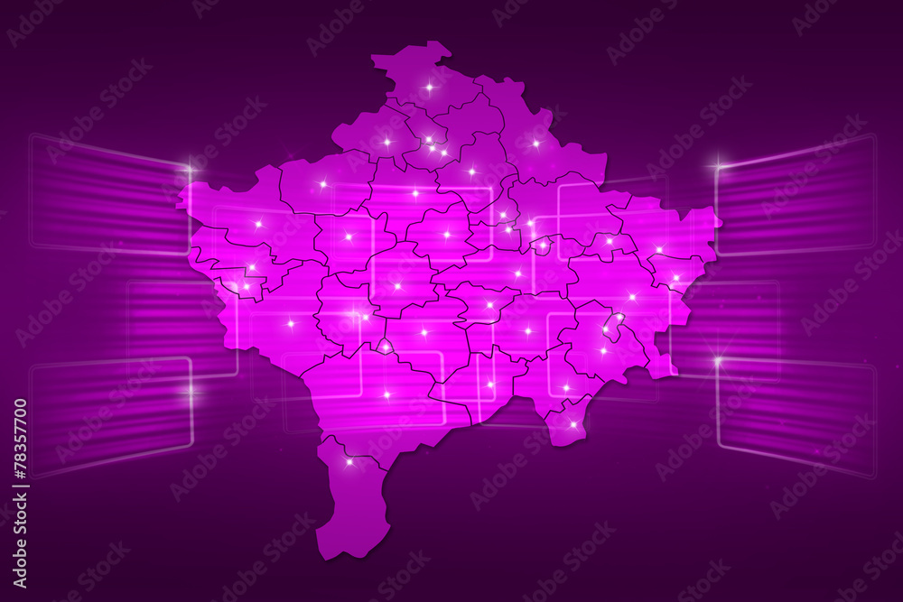 Obraz premium Kosovo Map World map News Communication purple