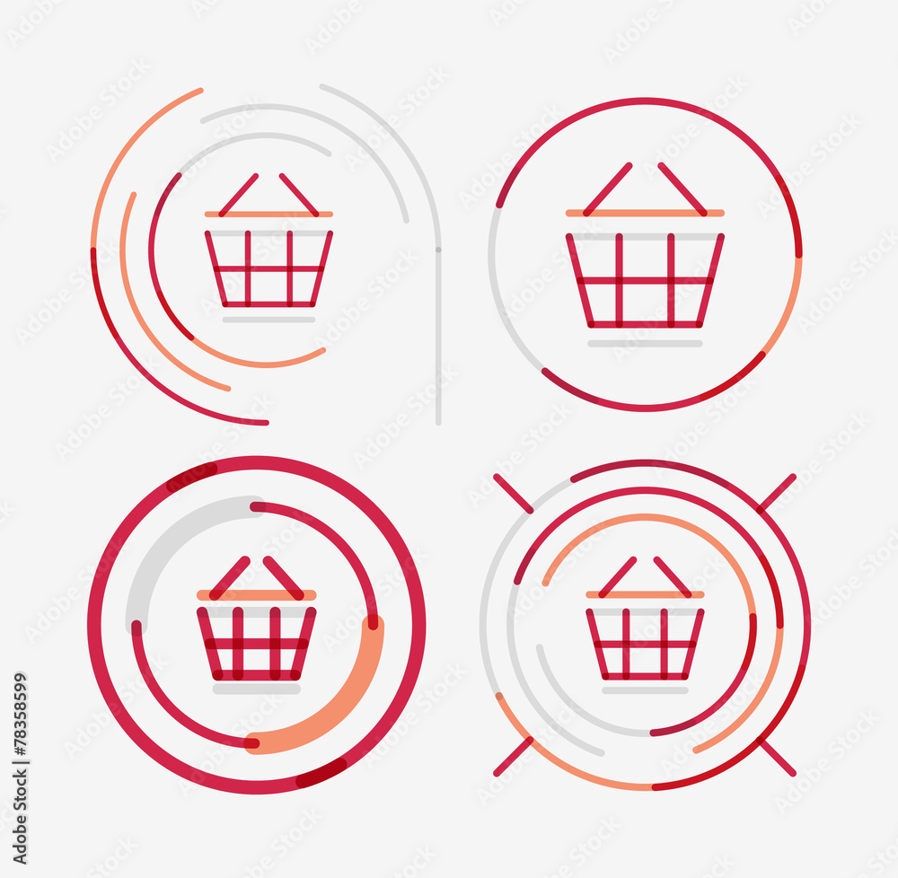 Thin line neat design logo set, shopping cart icon Thin line neat design logo set, shopping cart icon