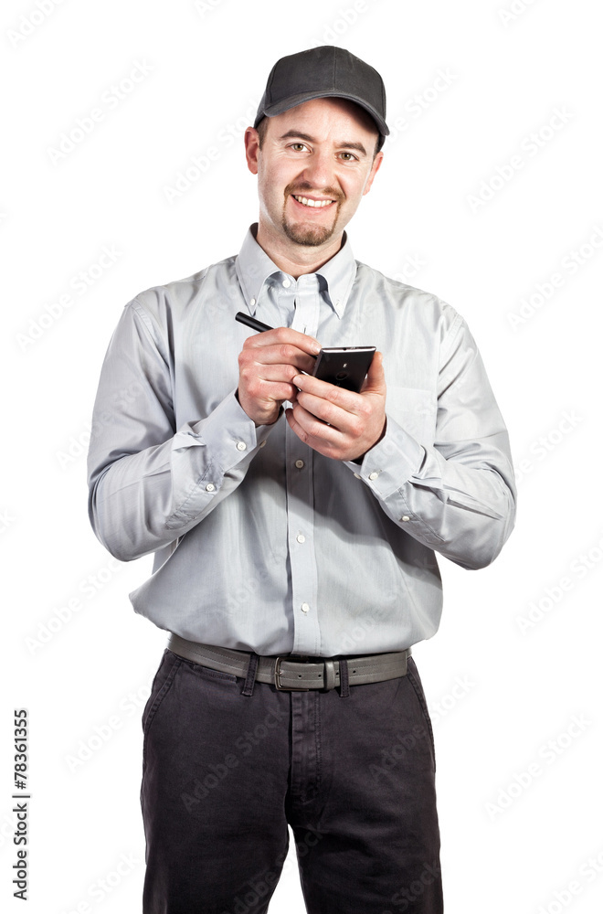 confident delivery man caucasian, white isolated, trust, shipping,logistics confident delivery man caucasian, white isolated, trust, shipping,logistics