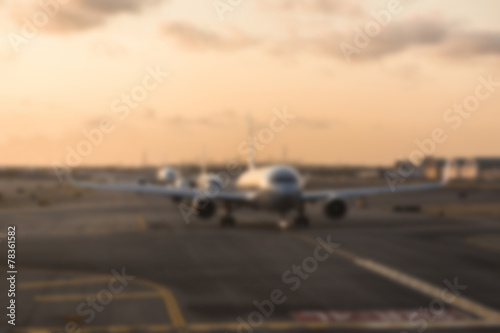Airplane at Airport. Intentionally Blurred. Background Ready Ima © william87